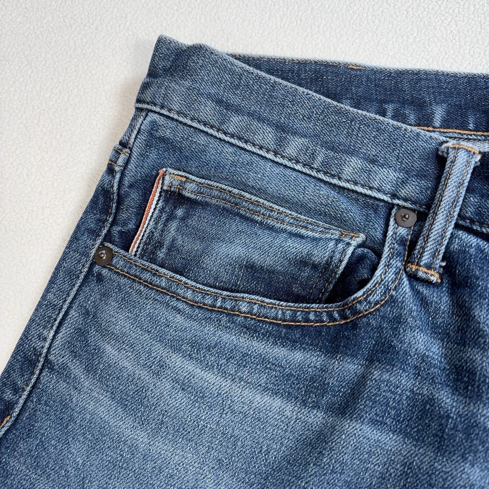 Hiroshi Kato The Pen Selvedge Jeans Men 34 (fits 35x34) Blue Slim Stretch Denim - Picture 8 of 16